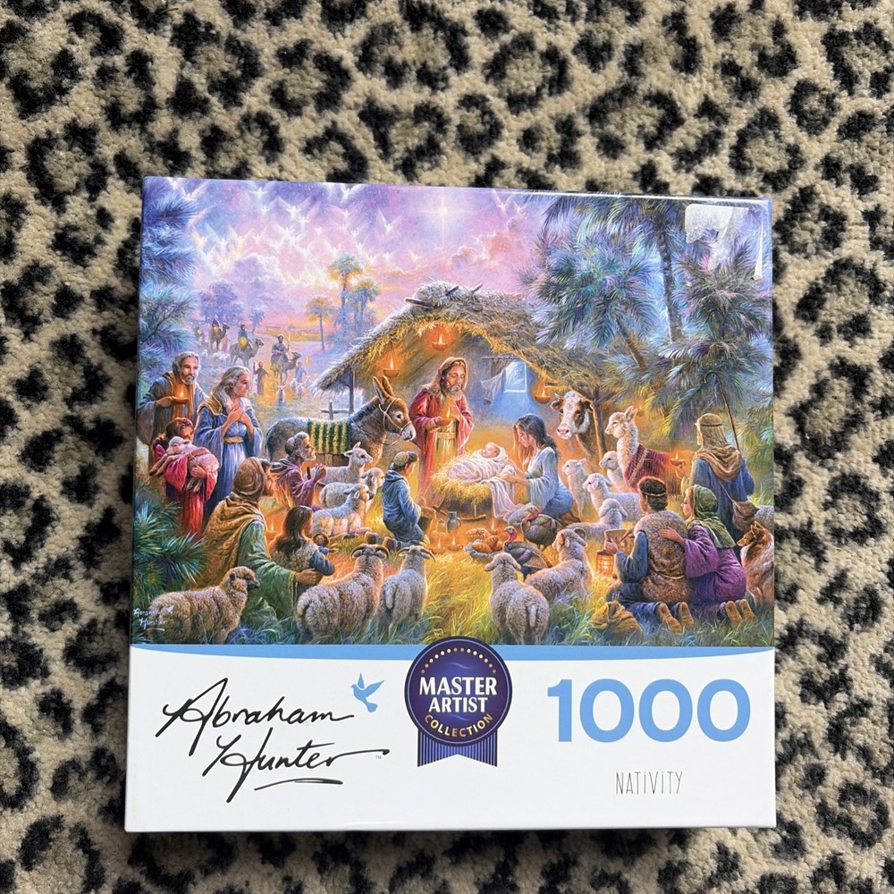 Abraham Hunter Nativity 1000 Piece Jigsaw Puzzle with Poster Christmas Jesus